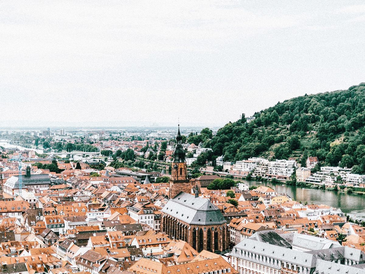 Heidelberg old town and castle above the Neckar